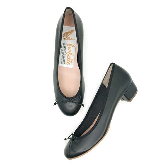 3cmヒールバレエシューズスムース素材