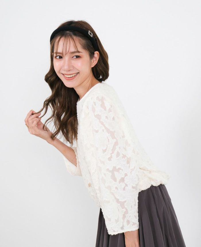 カットジャカードプルオーバー