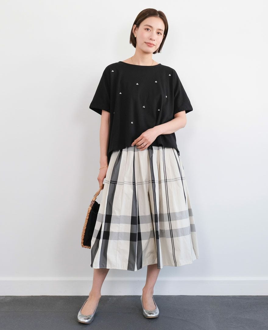 神戸・山の手モノトーンチェックスカート ホワイト / TRECODE公式通販