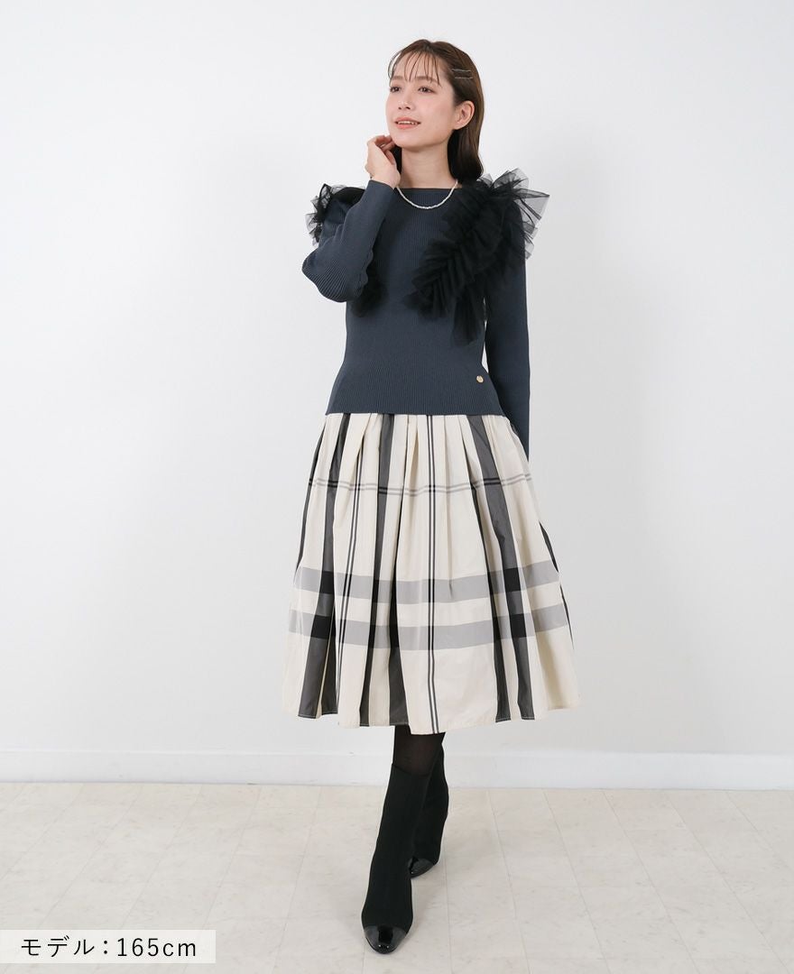 神戸・山の手モノトーンチェックスカート ホワイト / TRECODE公式通販