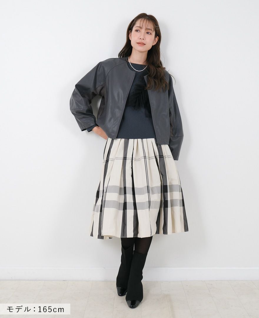 神戸・山の手モノトーンチェックスカート ホワイト / TRECODE公式通販
