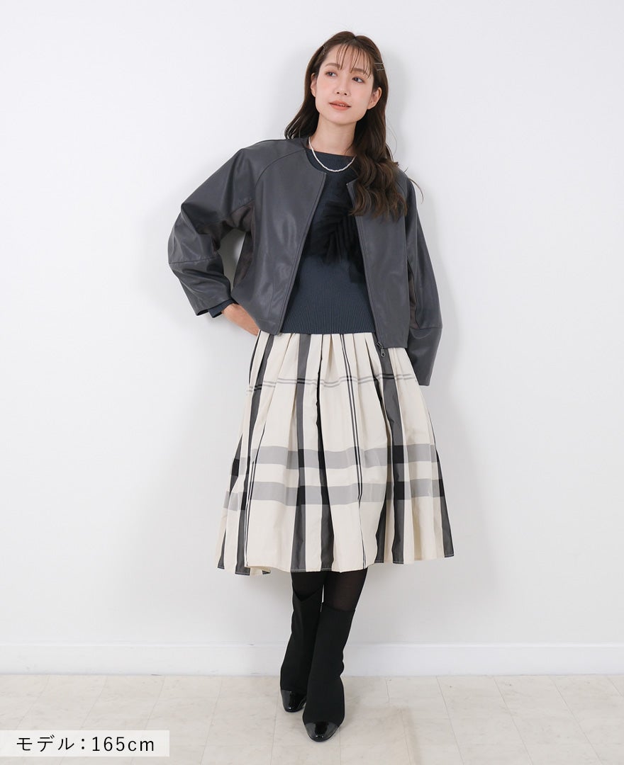 神戸・山の手モノトーンチェックスカート ホワイト / TRECODE公式通販