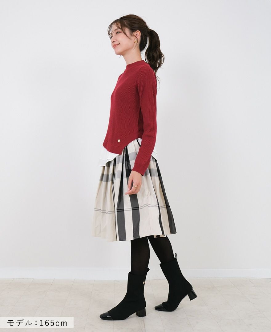 神戸・山の手モノトーンチェックスカート ホワイト / TRECODE公式通販