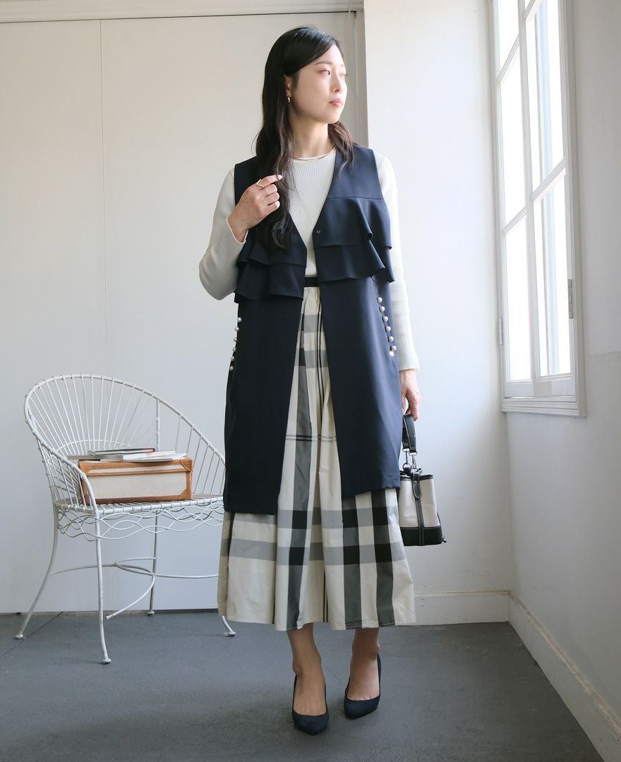 神戸・山の手モノトーンチェックスカート ホワイト / TRECODE公式通販