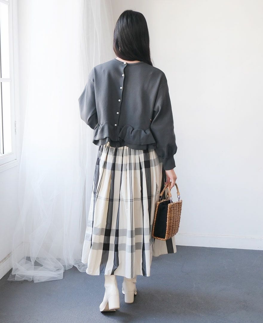 神戸・山の手モノトーンチェックスカート ホワイト / TRECODE公式通販