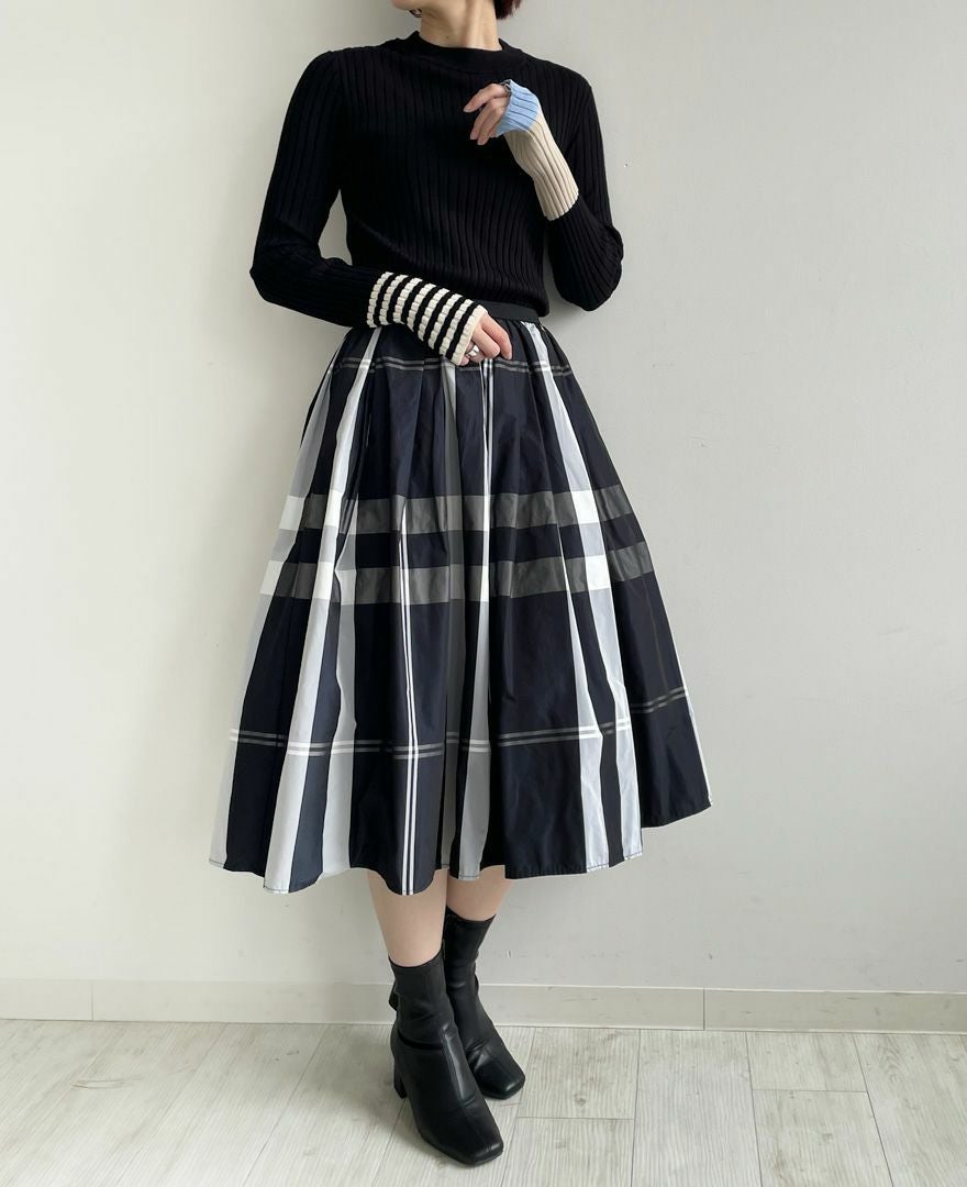 神戸・山の手モノトーンチェックスカート ネイビー / TRECODE公式通販