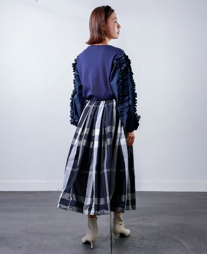 神戸・山の手モノトーンチェックスカート ネイビー / TRECODE公式通販