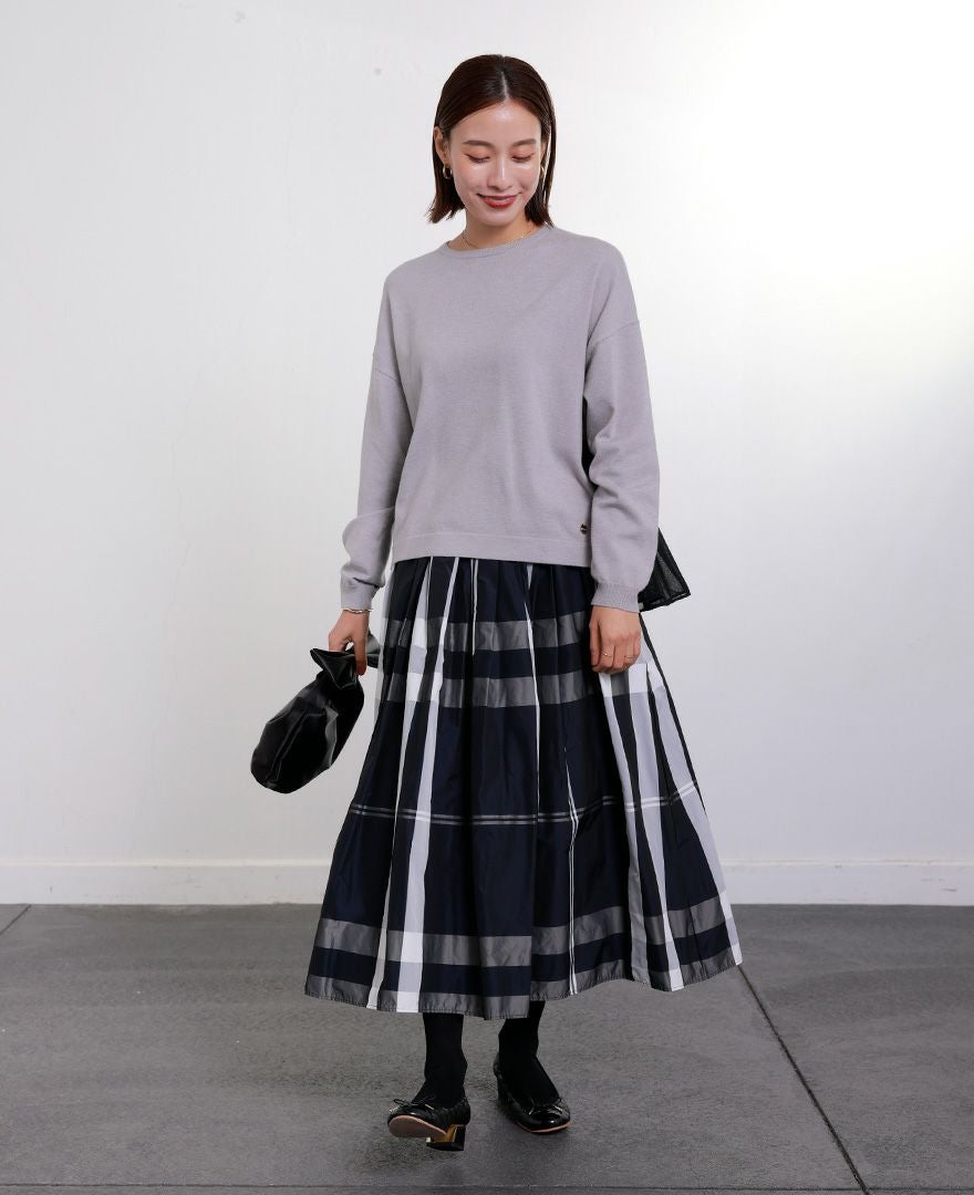 神戸・山の手モノトーンチェックスカート ネイビー / TRECODE公式通販