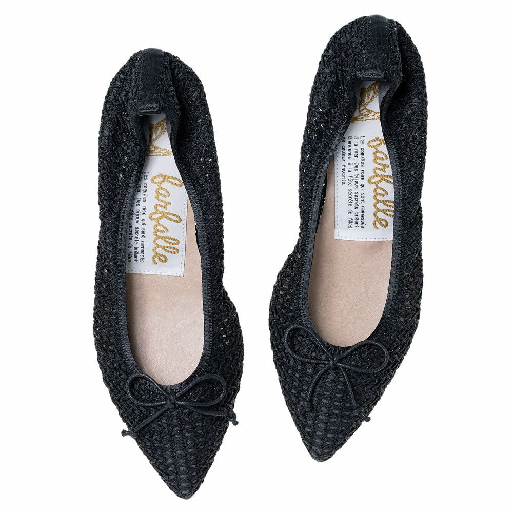 エコメッシュギャザーバレエ ブラック