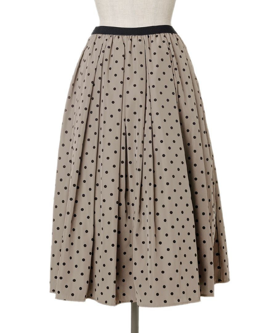 5,500均一】神戸・山の手フロッキードットスカート グレージュ