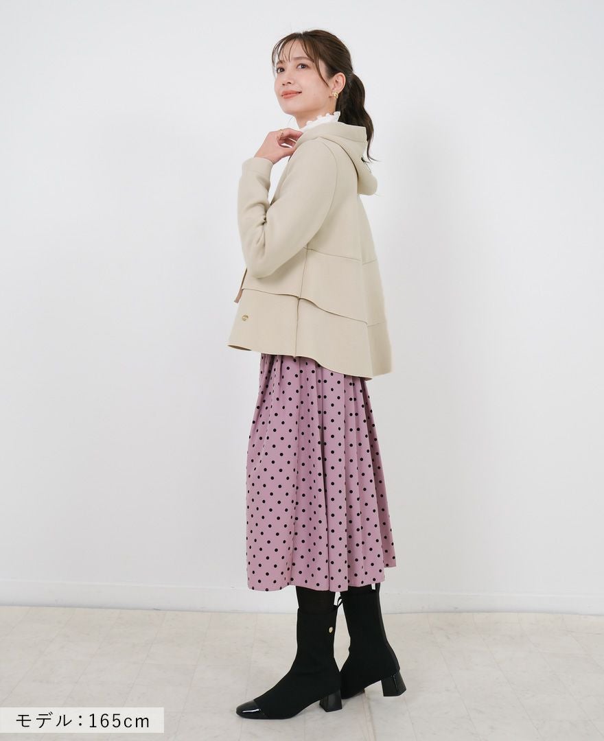 5,500均一】神戸・山の手フロッキードットスカート スモーキーピンク