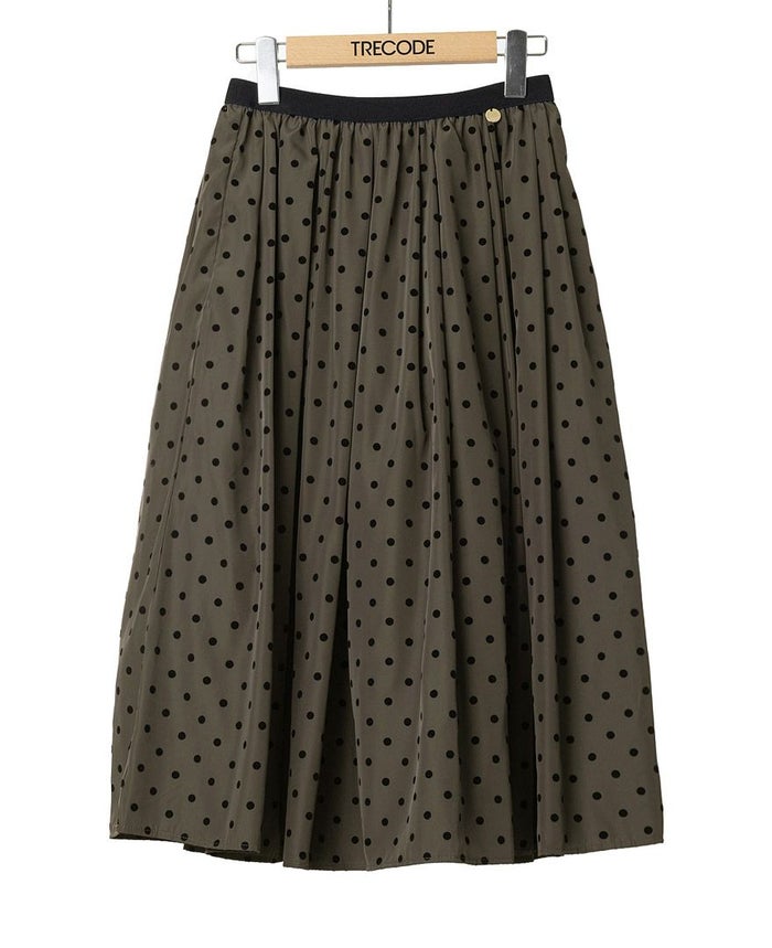 神戸・山の手フロッキードットスカート カーキ商品詳細