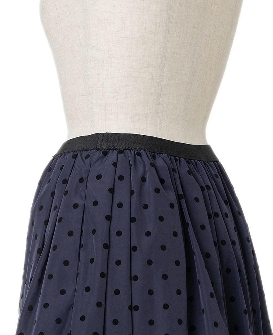 神戸・山の手フロッキードットスカート ネイビー / TRECODE公式通販