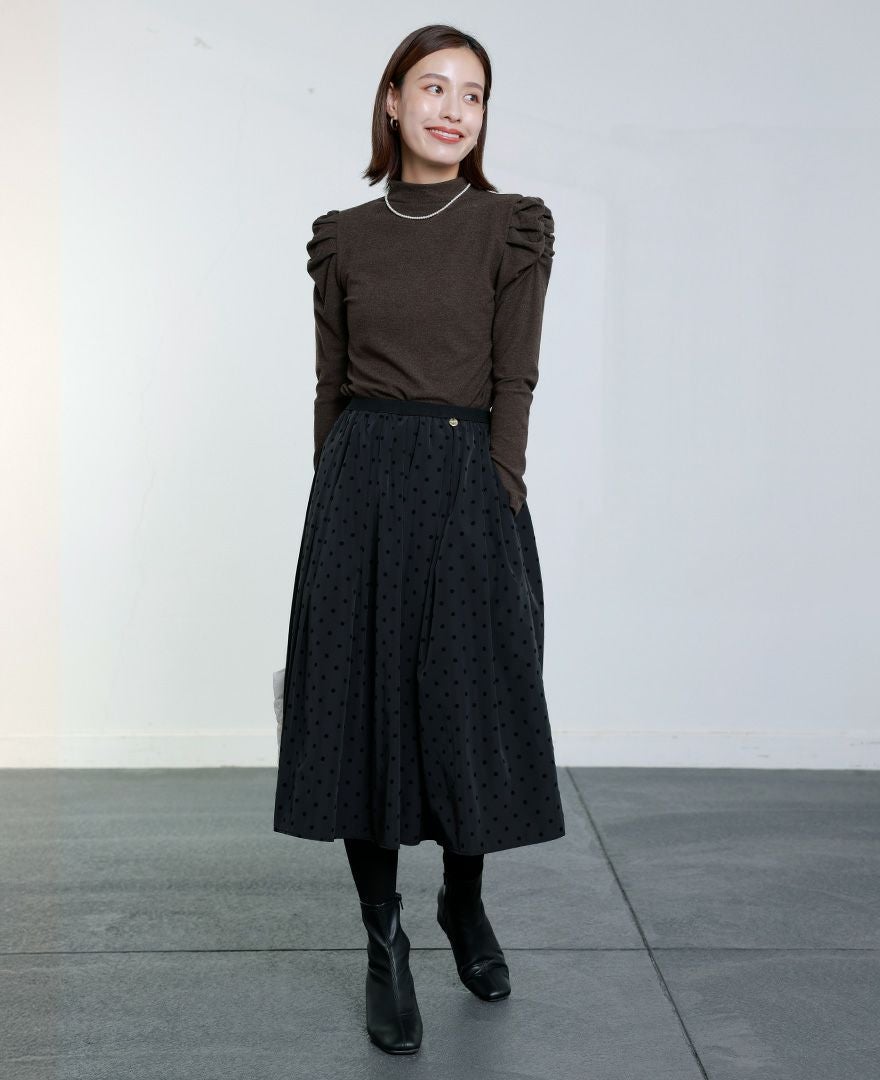 神戸・山の手フロッキードットスカート ブラック / TRECODE公式通販