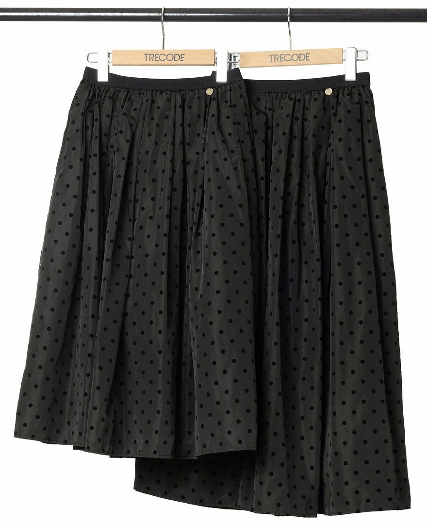 神戸・山の手フロッキードットスカート ブラック / TRECODE公式通販