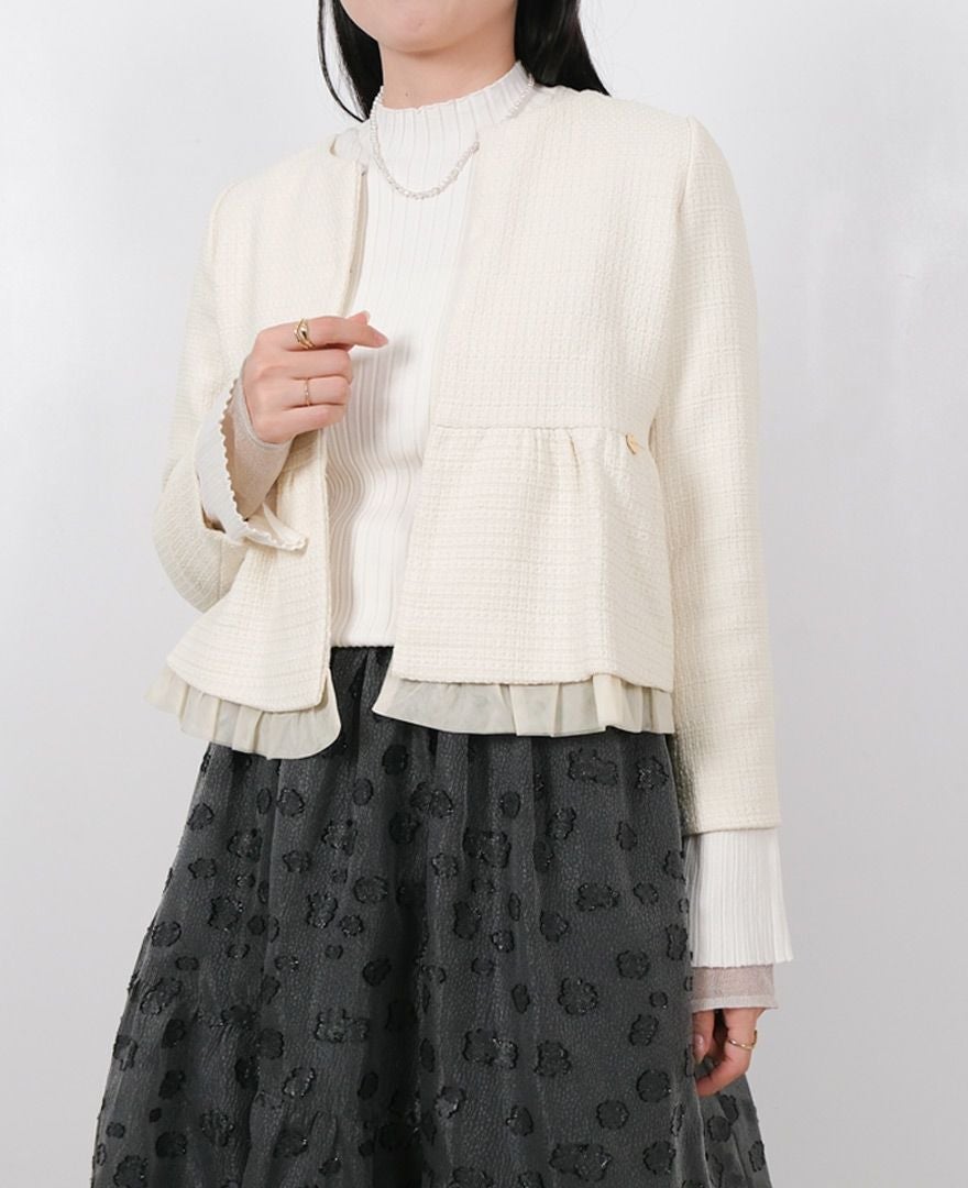 ノーカラーペプラムツイードジャケット / TRECODE公式通販 「大人