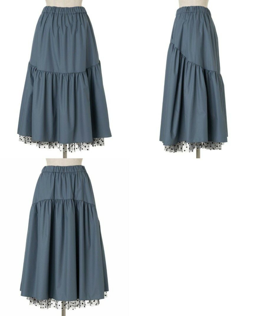 トレコード(TRECODE)リバーシブルドットチュールスカート、気分に合わせて変えれるリバーシブル仕様