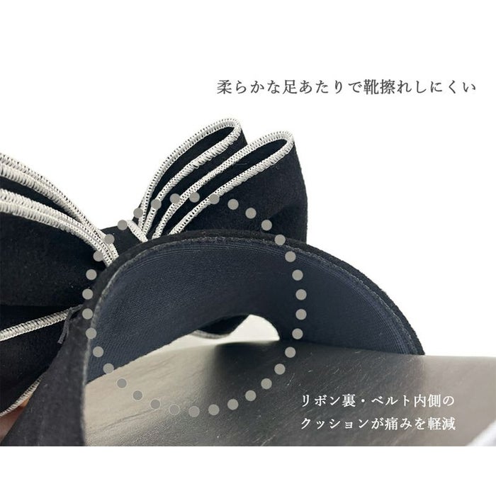 甲部分のベルト内側、素肌に当たる部分にウレタンクッションを貼り、さらにリボンの裏の甲に当たる部分が痛くなりにくいようクッション材を仕込みました。