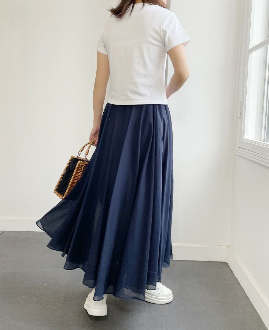 トレコード(TRECODE)ビジューTシャツ着回しの効くホワイトカラー