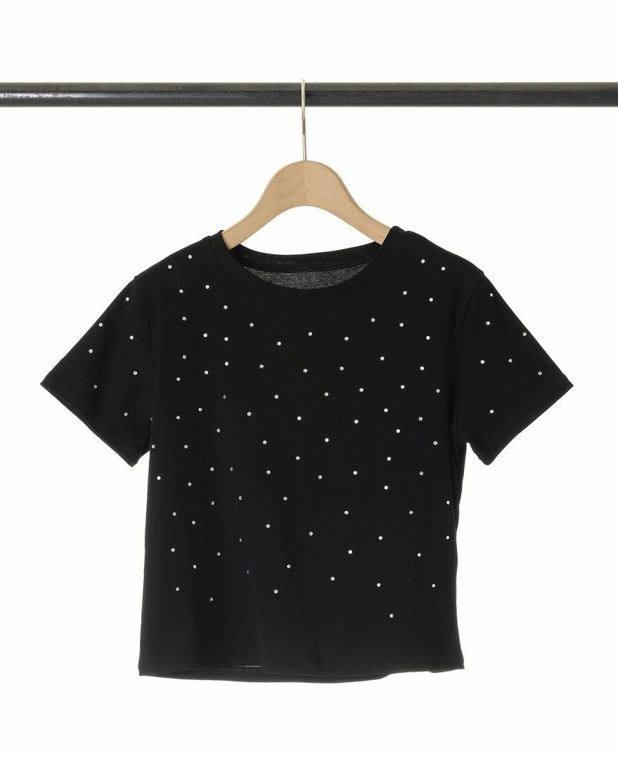 トレコード(TRECODE)ビジューTシャツ落ち着いたブラックカラー