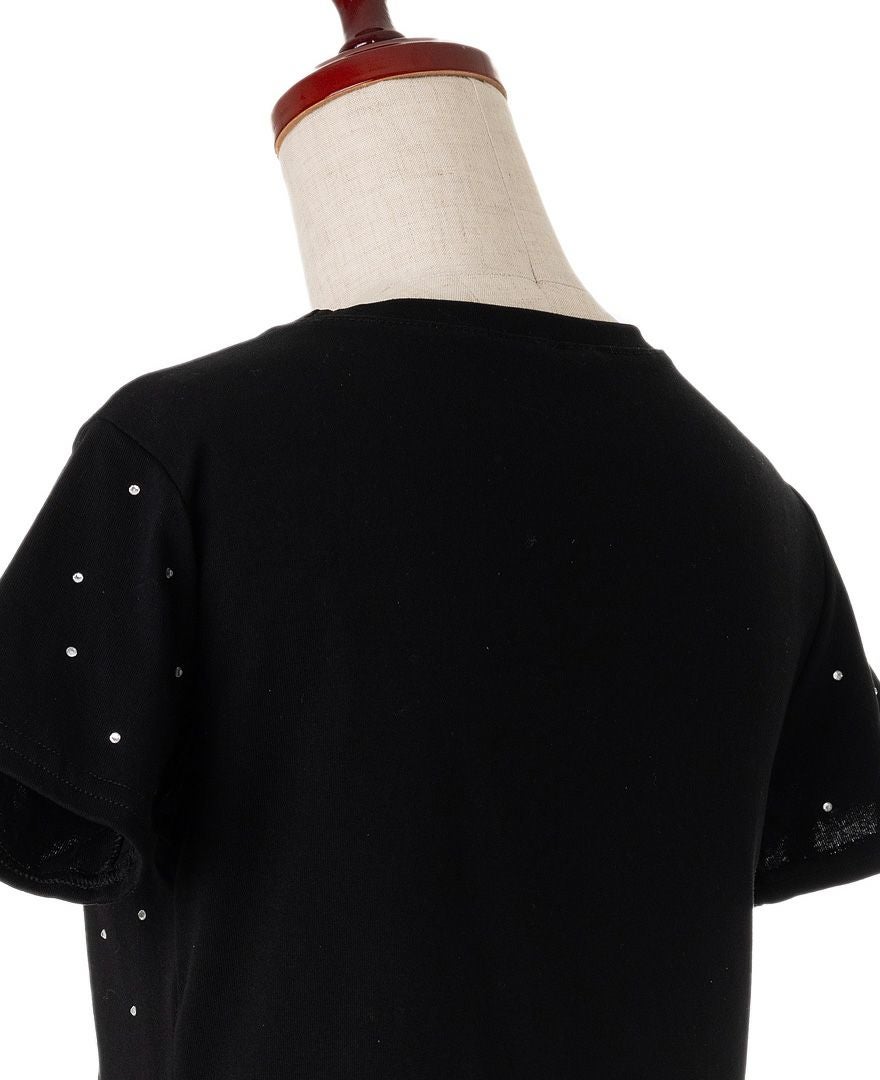 トレコード(TRECODE)ビジューTシャツ落ち着いたブラックカラー