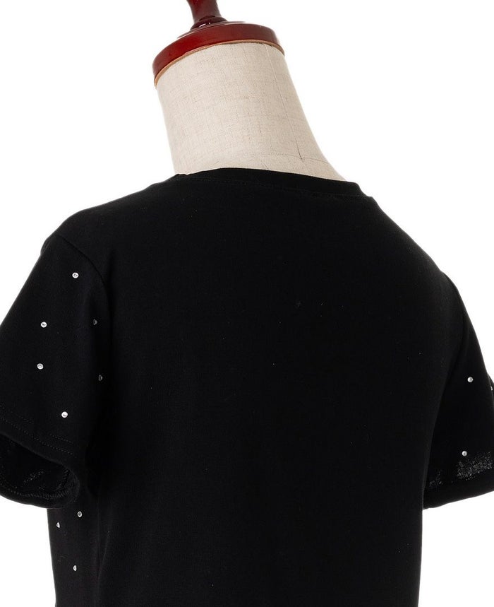 トレコード(TRECODE)ビジューTシャツ落ち着いたブラックカラー