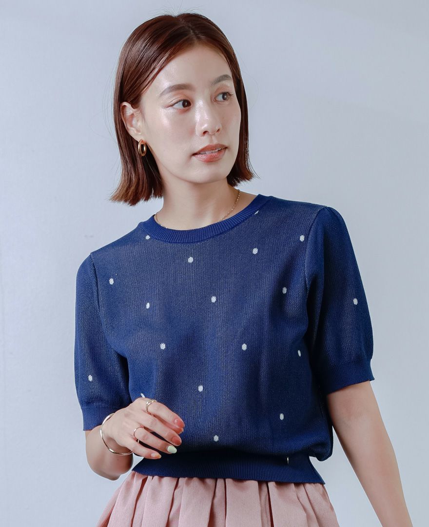 50%OFF】ドット柄サマーニット / TRECODE公式通販 「大人可愛いラク