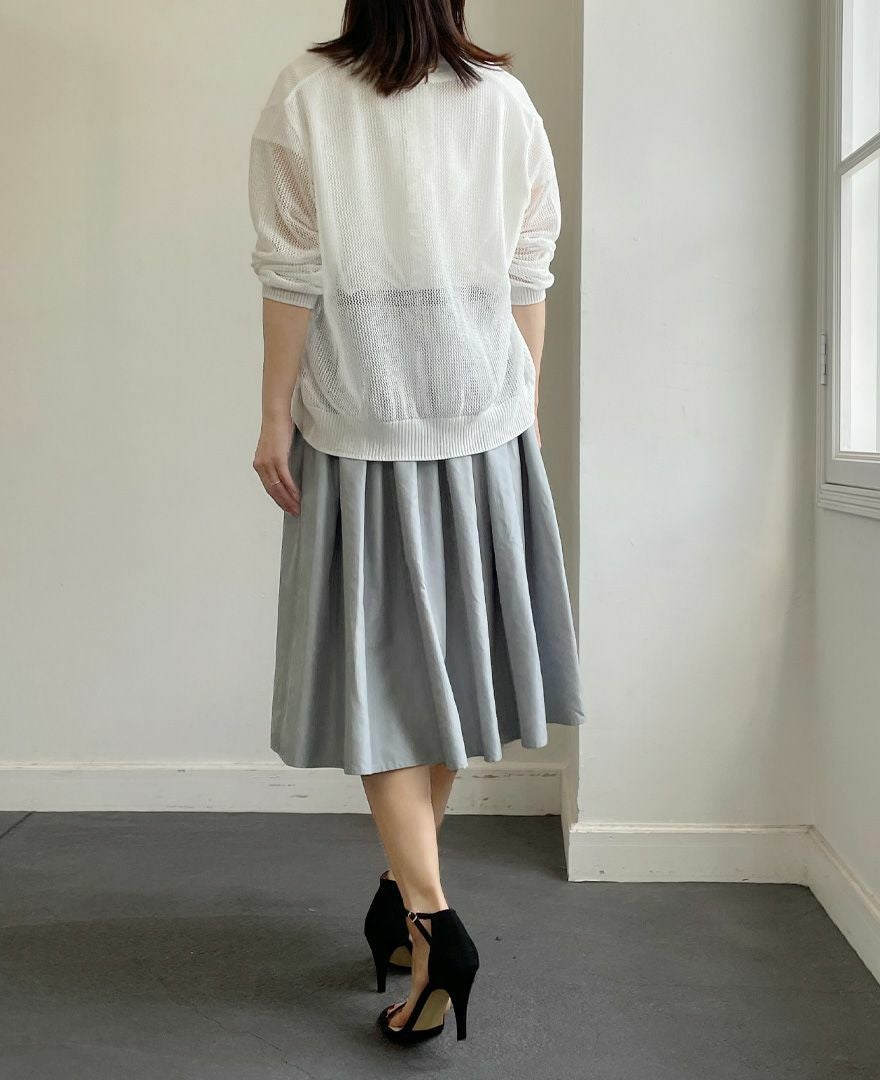 トレコード(TRECODE)メッシュカーディガンメッシュカーディガングレーカラー