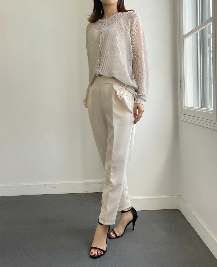 トレコード(TRECODE)メッシュカーディガンメッシュカーディガングレーカラー