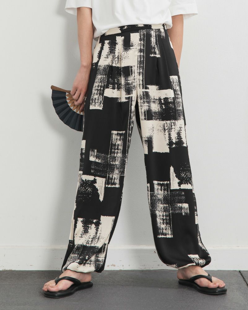 ペラクスパンツ 墨絵 白
