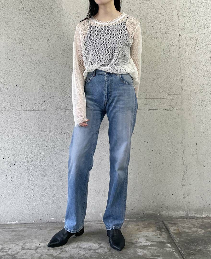 高級綿使用・洗える】オーガニックデニム ストレートパンツ