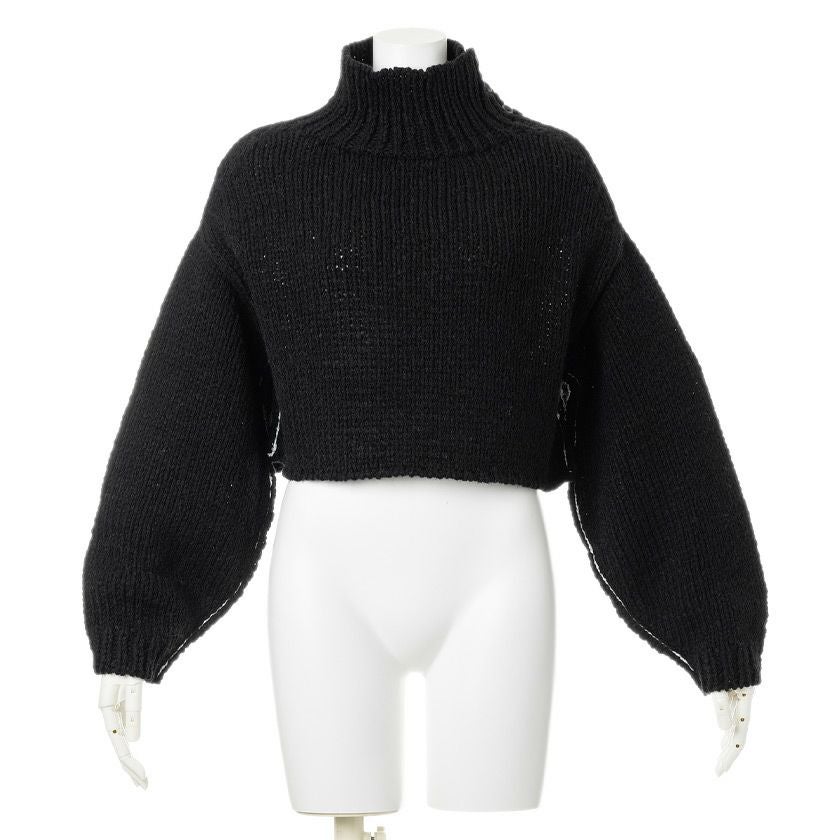 【black】ショートハイネックホールニット 特別価格】ショート丈ハイネックニット(3色) | CLOCHE ONLINE SHOP
