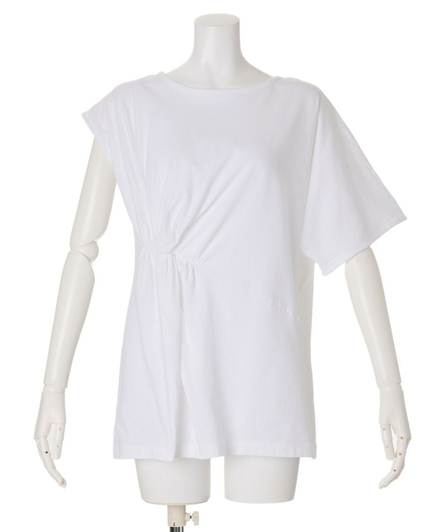 2025年夏30代40代50代におすすめのアシメツイスト2WAYカットソー/ホワイト