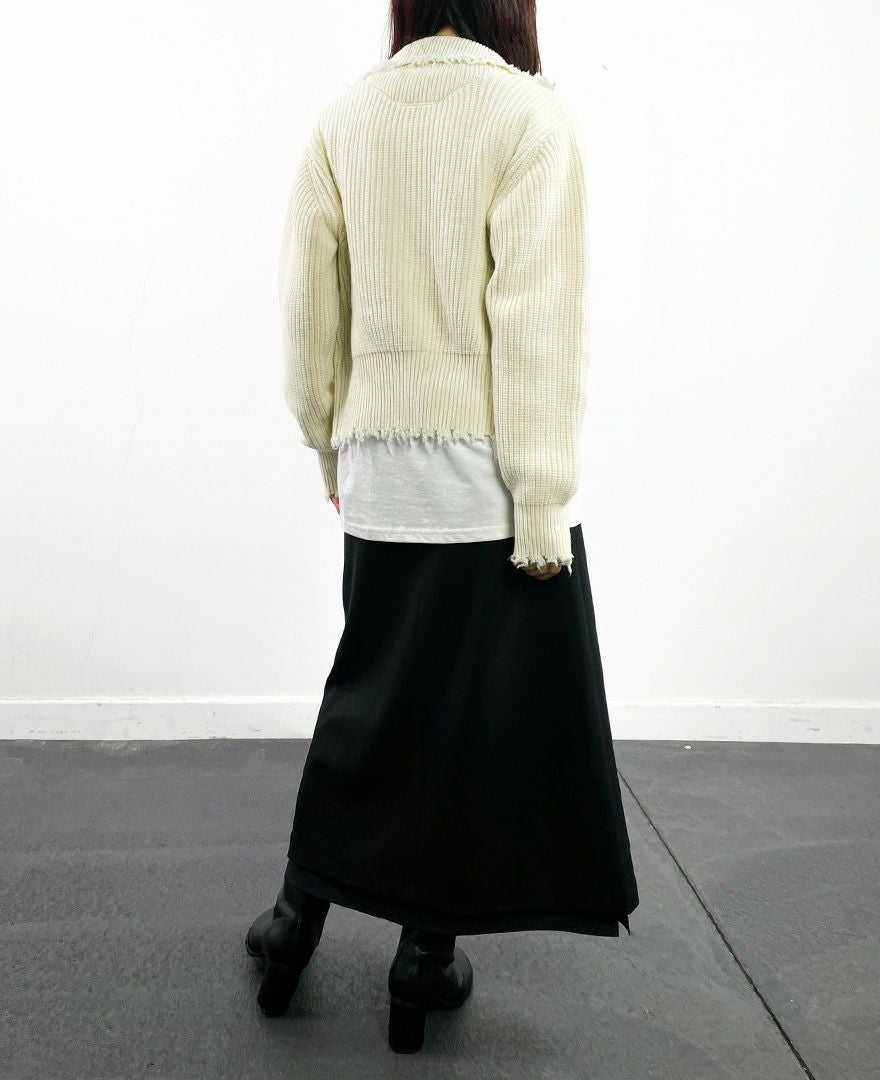 40%off】2WAYジップダメージニット(3色) | CLOCHE ONLINE SHOP