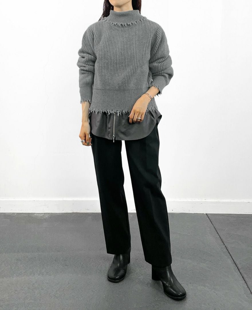 40%off】2WAYジップダメージニット(3色) | CLOCHE ONLINE SHOP