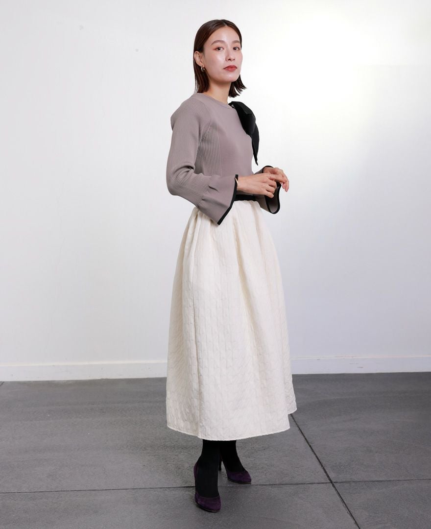 Taylor Madel スカート Mサイズ ホワイト キルティング　秋冬 神戸・山の手 キルティング調スカート / TRECODE公式通販 「大人可愛い