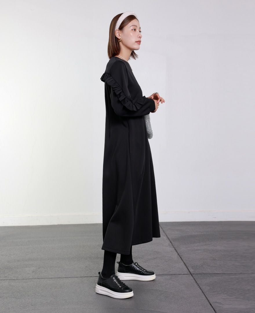 裏起毛フリルワンピース / TRECODE公式通販 「大人可愛いラクちん