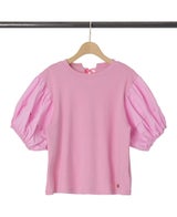 バルーン袖Tシャツピンクの詳細画像