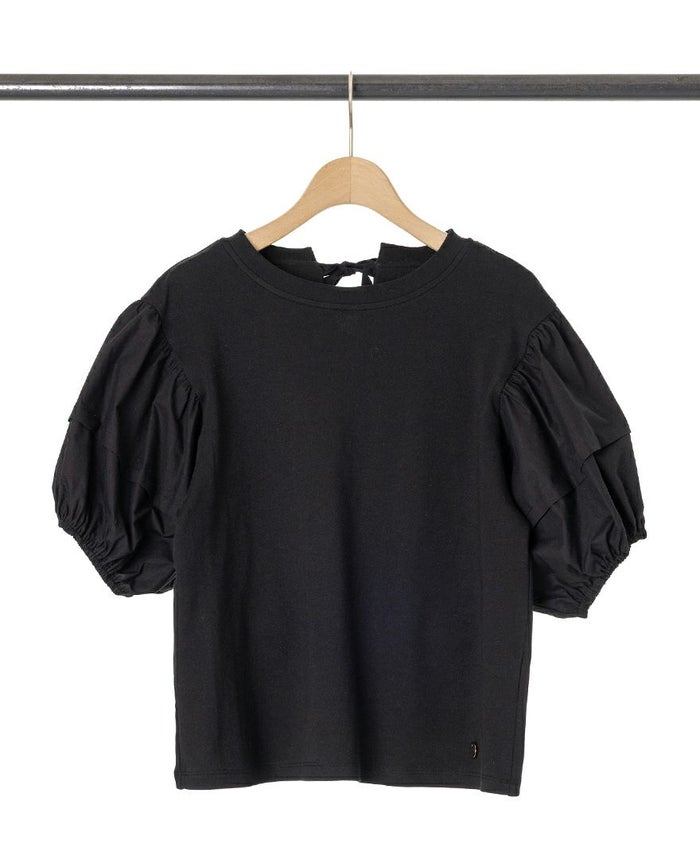 バルーン袖Tシャツブラックの詳細画像