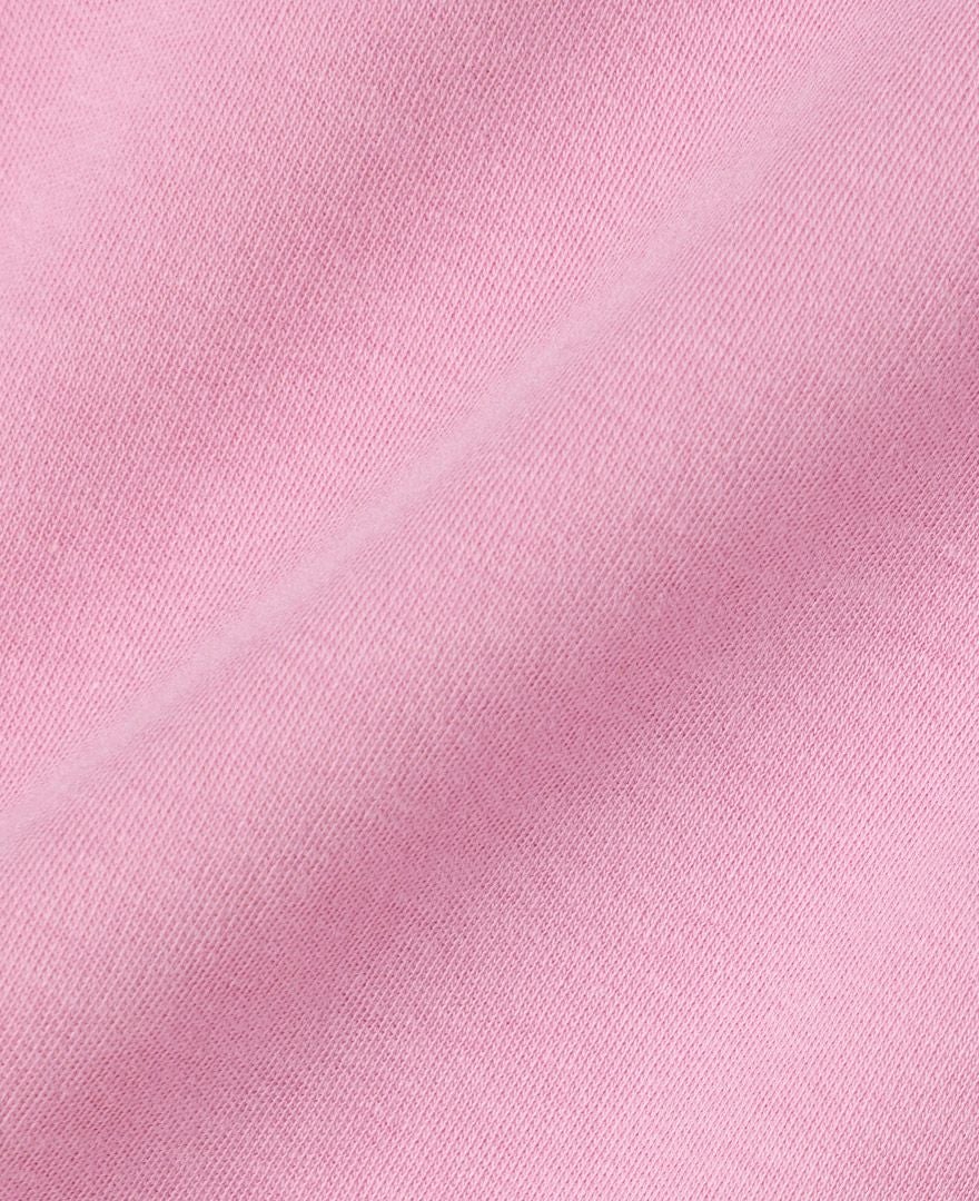 バルーン袖Tシャツピンクの身頃生地アップ画像
