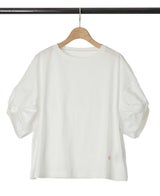 ねじり袖Tシャツホワイトの詳細画像