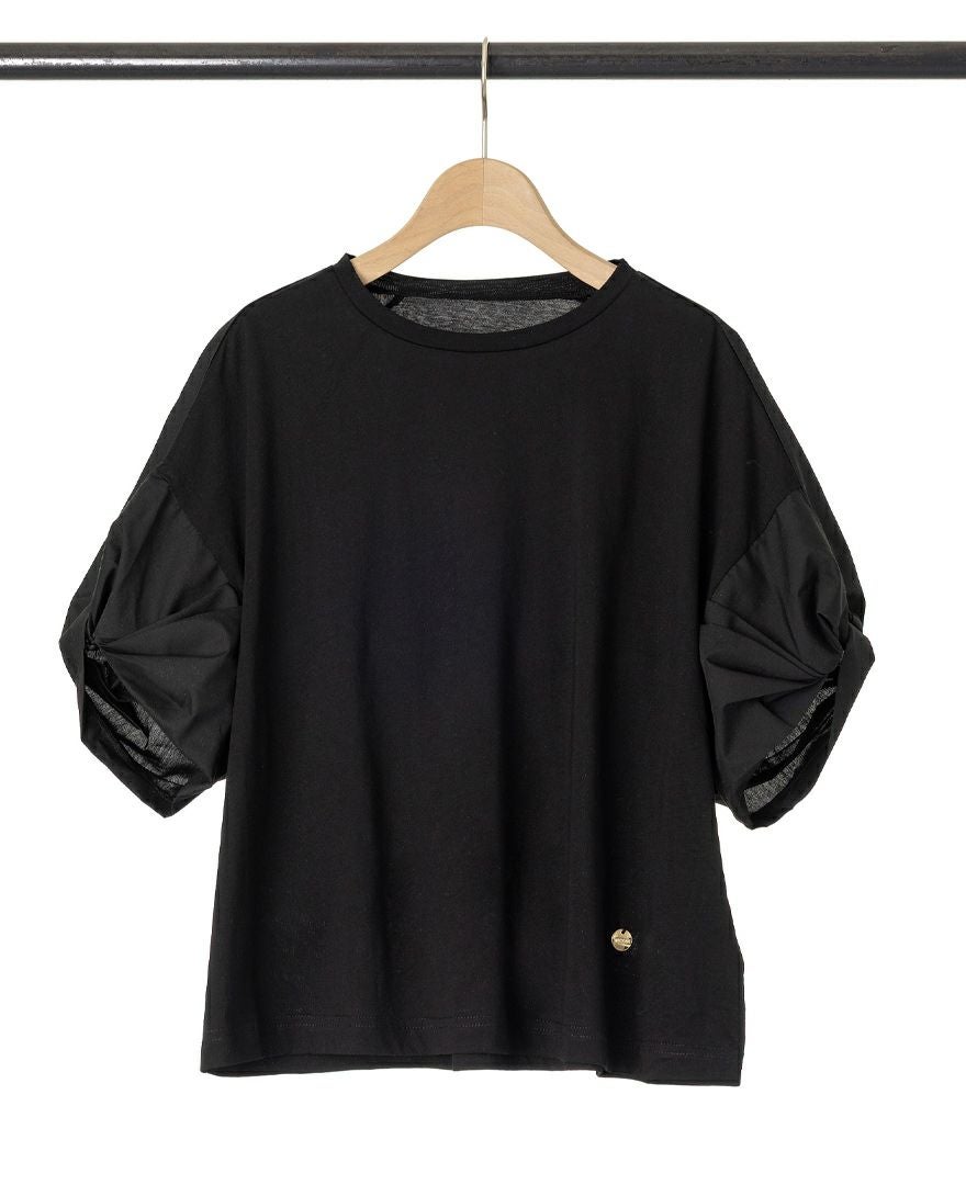 ねじり袖Tシャツブラックの詳細画像