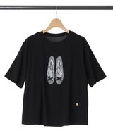 バレエシューズモチーフTシャツブラックの詳細画像