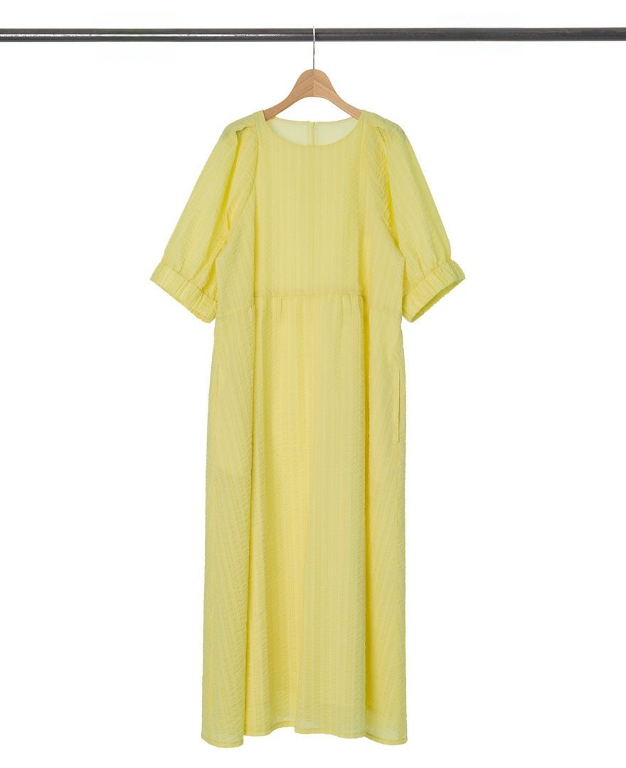 2025年夏30代40代50代におすすめのミラクルウェーブワンピース/イエロー