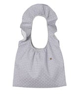 TRECODEのジャガード生地が上品さをプラスしてくれるドット柄のフリルバッグ。