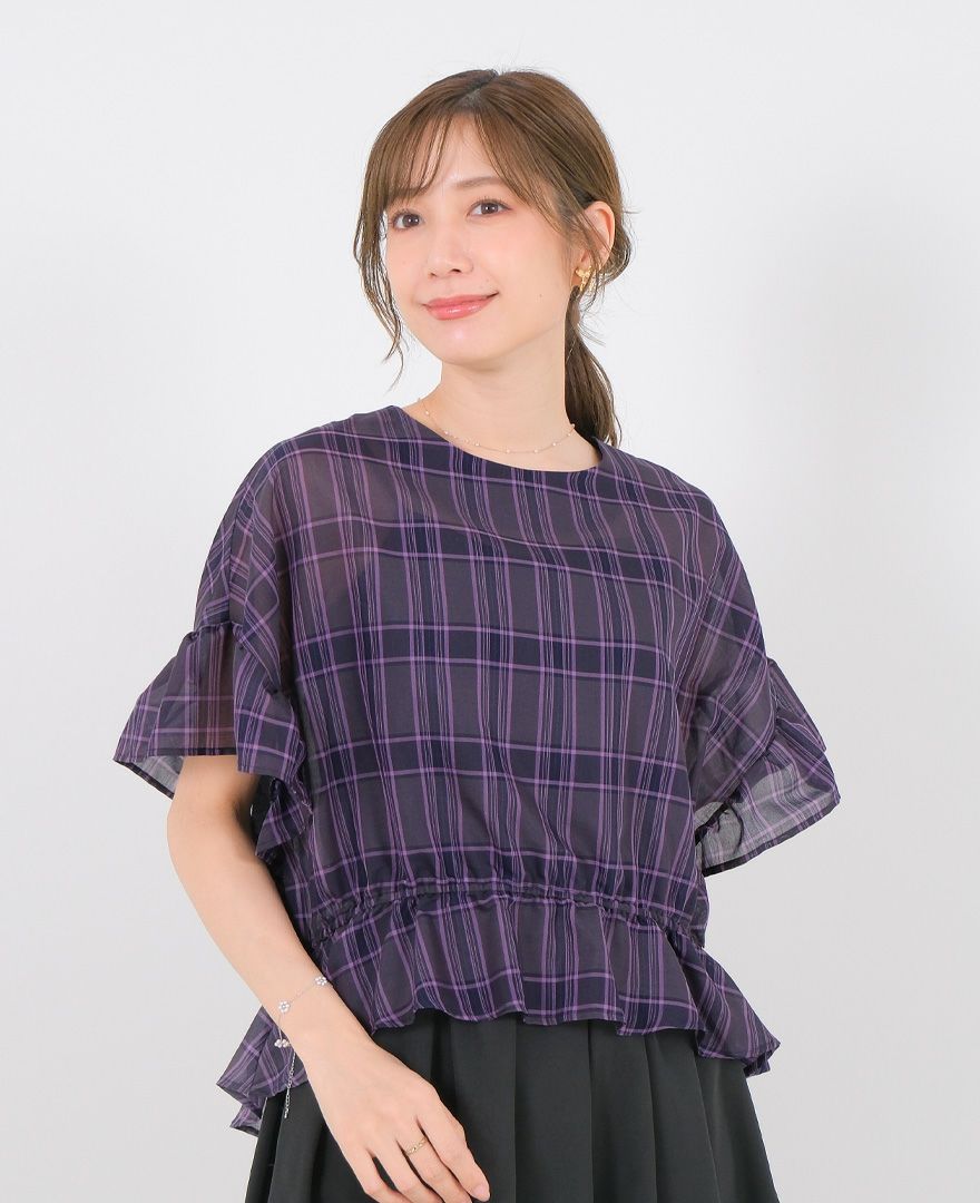 シアーチェックブラウス / TRECODE公式通販 「大人可愛いラクちん