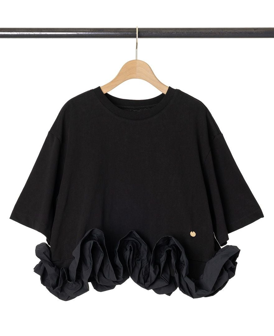 VALENTINO ブラック Tシャツ フリル裾 &. NOSTALGIA（ノスタルジア） tシャツ 「ZOZO限定」裾フリルTシャツ