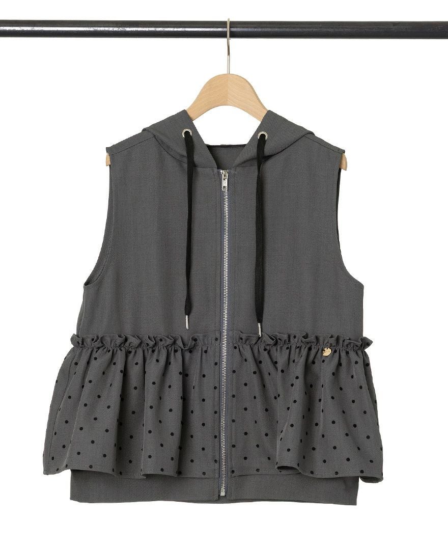 30%OFF】ドットフリルパーカーベスト / TRECODE公式通販 「大人可愛い