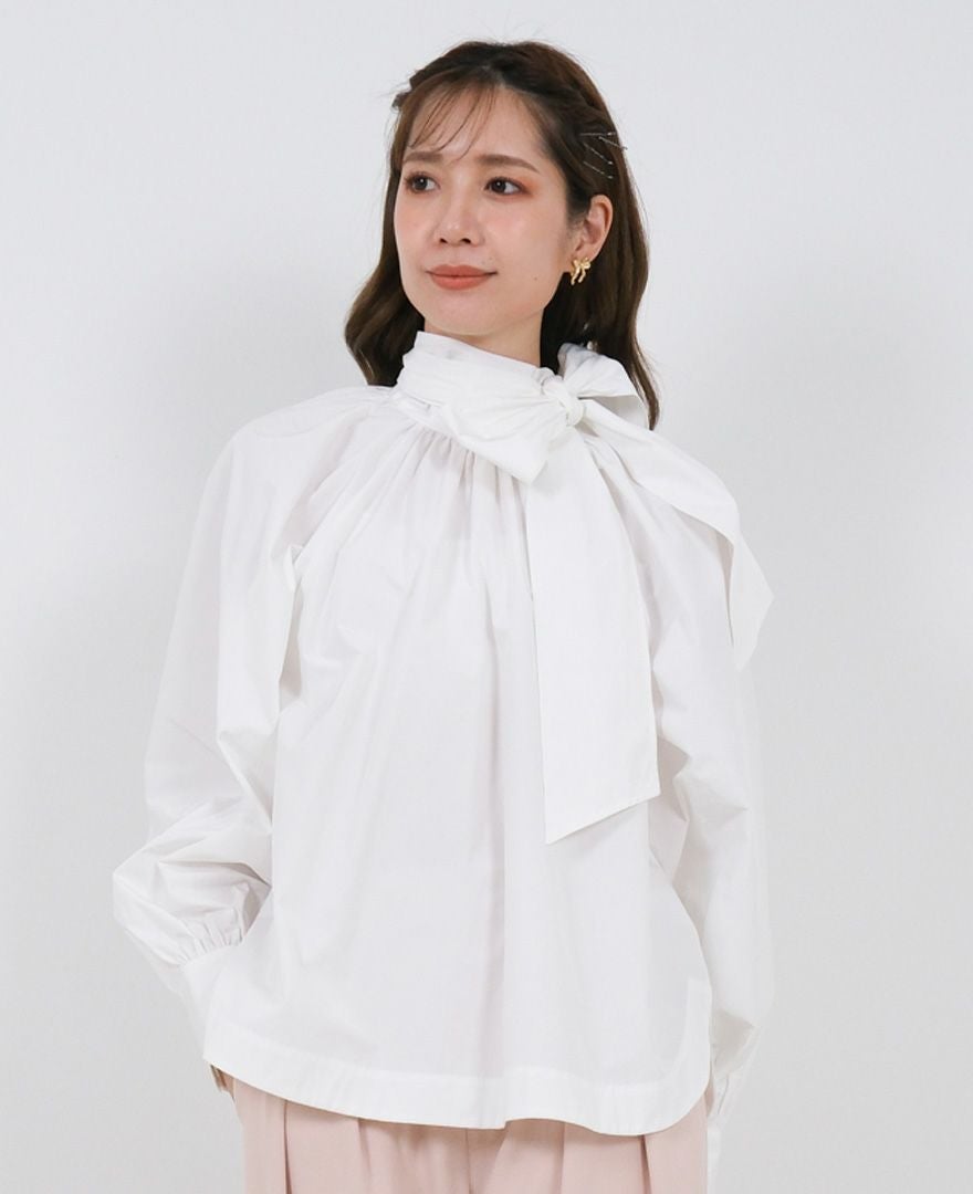 美品 トリーバーチ シルク100％ ボウタイブラウス 配色 チェック M相当 白 ボウタイブラウス（無地） / TRECODE公式通販 「大人可愛いラクちん