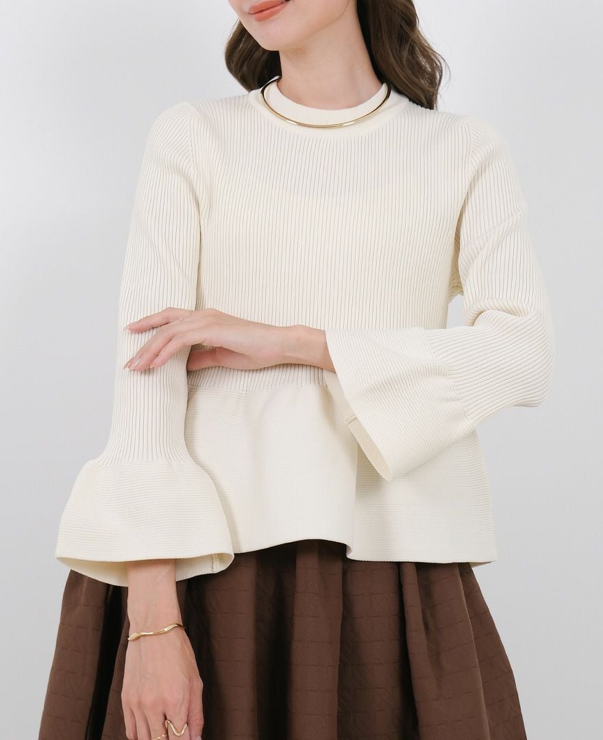 【新品】TRECODE  ペプラムニット　ブラック　38 ペプラムニット / TRECODE公式通販 「大人可愛いラクちん着映え服」を